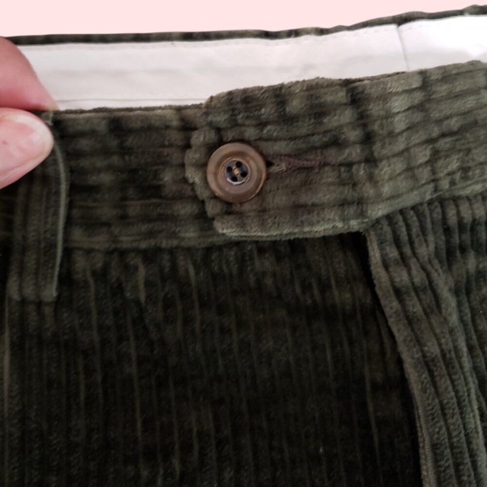 Vitto Niero Vintage Green Olive Corduroy Pants Size 29 - Picture 7 of 16